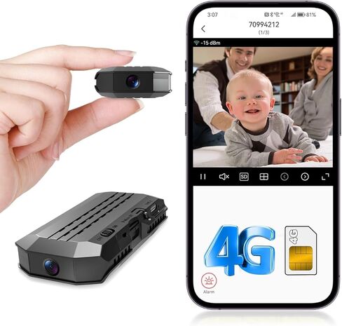 4G LTE Cellular Wireless Camera,SIM Inserted,4KHD with Video Recording Live Feed,3000mAh Larger Battery Capacity,No WiFi Camera with 160° Wide-Angle View,Night Vision,Motion Detection,AOV Low-Power in Kuwait