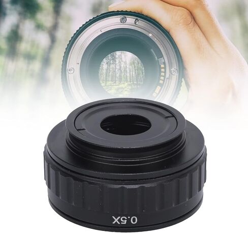0.5X 38mm Adapter Lens, C Mount Microscope Adapter with Wrench, Trinocular Stereo Microscope Tube for Digital Camera Focusing T490 Series Microscopes in Kuwait