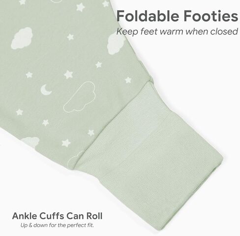 100% Organic Cotton Toddler Sleep Sacks 3 Pack with Feet Foldable Footies 12-24 Months Early Walker Baby Sleeping Sack Bag with Legs Footed Wearable Blanket Sleeveless 2-Way Zipper for Boys Girls in Saudi Arabia