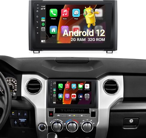 ترقية راديو السيارة لتويوتا تندرا 2014-2021 مع Carplay Android Auto، 10.1 بوصة IPS شاشة تعمل باللمس لستيريو تندرا مع بلوتوث، واي فاي، نظام تحديد المواقع، FM + CAN Bus + MIC + كاميرا - لـ J-B-L in Kuwait