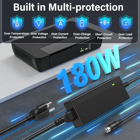 شاحن بديل 48 فولت 3.75 أمبير 4 دبابيس متوافق مع مسجل فيديو شبكة Swann NVR16-8580 16 Ch 4k، محول تيار متردد لسلك الطاقة مناسب لنظام الأمان Swann 16 قناة فائق الدقة NVR16-8580RN NVR-168580 in Kuwait