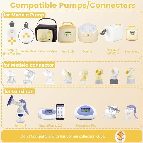 2 Pack 18mm Oval Flanges with Soft Flexible Rim and 105° Wide Angle, Breast Pump Shields Flanges for Medela Pump in Style, Symphony, Freestyle, Sonata, Maxflow and Lansinoh Signature Pro Breast Pumps in Kuwait