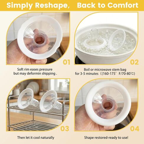 2 Pack 18mm Oval Flanges with Soft Flexible Rim and 105° Wide Angle, Breast Pump Shields Flanges for Medela Pump in Style, Symphony, Freestyle, Sonata, Maxflow and Lansinoh Signature Pro Breast Pumps in Kuwait