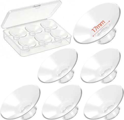 Breast Pump Flange Inserts 6PCS Wide Mouth 17mm, Liquid Silicone Flange Insert for 24mm Shields, Soft Comfort Pumping Inserts Compatible with Momcozy Spectra Medela Elvie Eufy, with Storage Case in Saudi Arabia