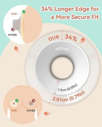 Breast Pump Flange Inserts 6PCS Wide Mouth 17mm, Liquid Silicone Flange Insert for 24mm Shields, Soft Comfort Pumping Inserts Compatible with Momcozy Spectra Medela Elvie Eufy, with Storage Case in Saudi Arabia