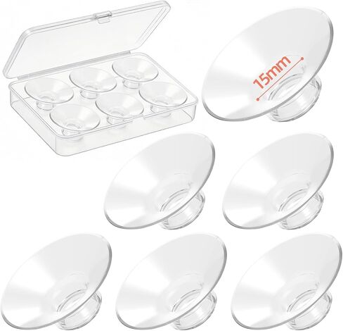Breast Pump Flange Inserts 6PCS Wide Mouth 17mm, Liquid Silicone Flange Insert for 24mm Shields, Soft Comfort Pumping Inserts Compatible with Momcozy Spectra Medela Elvie Eufy, with Storage Case in Saudi Arabia