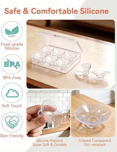 Breast Pump Flange Inserts 6PCS Wide Mouth 17mm, Liquid Silicone Flange Insert for 24mm Shields, Soft Comfort Pumping Inserts Compatible with Momcozy Spectra Medela Elvie Eufy, with Storage Case in Saudi Arabia