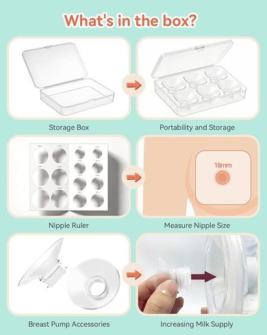 Breast Pump Flange Inserts 6PCS Wide Mouth 17mm, Liquid Silicone Flange Insert for 24mm Shields, Soft Comfort Pumping Inserts Compatible with Momcozy Spectra Medela Elvie Eufy, with Storage Case in Saudi Arabia