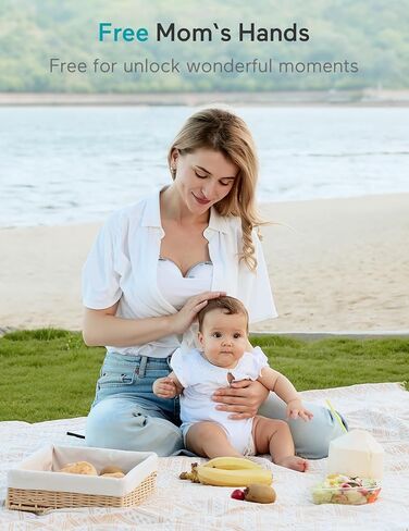 Paruu Hands Free Breast Pump P16, Wearable Breast Pump Electirc Portable with 4 Modes & 12 Levels, Max 309mmHg Strong Suction 19/21/24mm Flange Inserts Wearable Breastfeeding Pump, 2 Pack in Kuwait