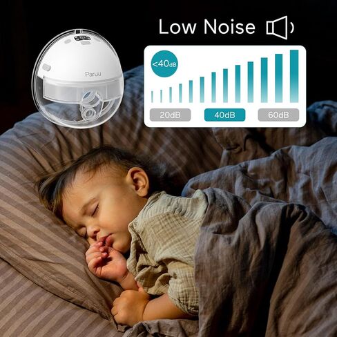 Paruu Hands Free Breast Pump P16, Wearable Breast Pump Electirc Portable with 4 Modes & 12 Levels, Max 309mmHg Strong Suction 19/21/24mm Flange Inserts Wearable Breastfeeding Pump, 2 Pack in Kuwait