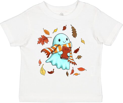 inktastic Halloween Ghost with a Book Toddler T-Shirt in Saudi Arabia