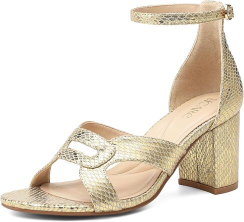Women's Chunky Heel Sandals – 3-Inch Round Open Toe Heels Dress Shoes with Plaid Cutout Upper Adjustable Ankle Strap, Comfortable Summer Heeled Sandal for Work, Party, Wedding in Saudi Arabia