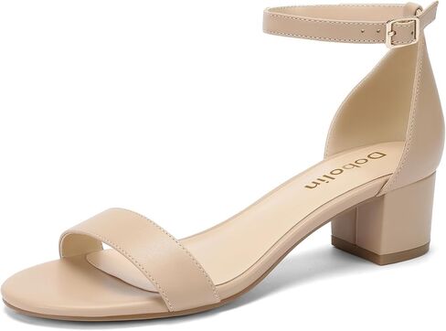 1.77 Inch Women's Heeled Sandals Low Block Womens Dress Shoes | Comfortable Short Chunky Heels Open Toe Ankle Strap Casual Pumps Shoes Wedding Bridesmaid Prom Party Office Daily in Saudi Arabia