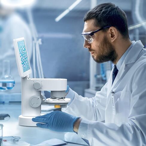 مجهر رقمي بيولوجي T1 مع شاشة لمس IPS مقاس 9 بوصات، وعدسات بصرية 1600X، مجهر STEM للأطفال، متوافق مع Windows/Mac in Kuwait