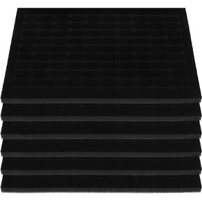 Black Foam Jewelry Inserts 6 Pcs Black Velvets Ring Earring Display Tray Sponge Pad Jewelry Inserts Holder for Selling Rings Jewelry Display Retail Showcase Box