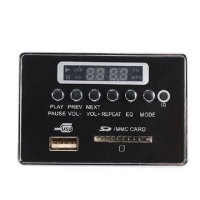 Oumefar DC 12V Bluetooth Audio Decoder Board Module USB SD TF FM Radio Lossless WMA/WAV for Reading Songs etc(12V Black)