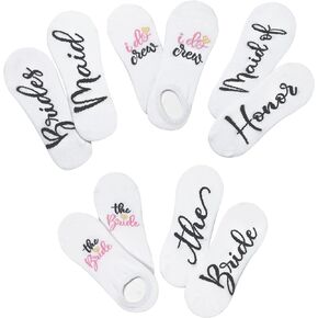 Lillian Rose Crew Bridal Party Socks Bride, Bridesmaid and Maid of Honor, One Size, White