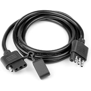 Trailer Wire Extension Plug, 4 Pin Trailer Wiring Harness Extender with Dust Cover Plug & Play Connectorn,10 ft, for Trailer Boat Car RV Truck