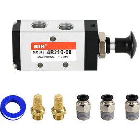 Pneumatic Lever Operated Manual Switch Valve 1/4"NPT Solenoid Valve Manual Control Push&Pull… (5Way2Postion)