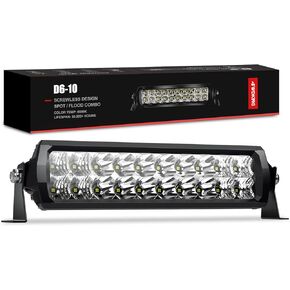 4WDKING LED Light Bar 10 inch IP68&IP69K Waterproof Doal Row Off Road Light Bar with DT Connector 100W Flood and Spot Combo Beam Work Light for Truck Jeep Cars Wrangler ATV UTV Boat 4x4 Jeep