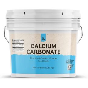 Pure Original Ingredients Calcium Carbonate Powder (1 Gallon) Dietary Supplement, Food Preservative, Reusable Plastic Bucket