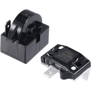 MECCANIXITY Start Relay 1 Pin 15 Ohm and Overload Protector 1/4HP for Refrigerator Compressor