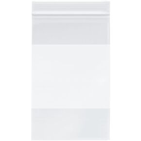 Plymor 5" x 8" (Pack of 100), 2 Mil with White-Block Zipper Reclosable Plastic Bags