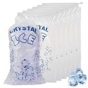 200 Pcs 20 lb Plastic Ice Drawstring Bag 28 x 14 Inch Drawstring Pack Clear Plastic Packaging Storage for Ice Storage with Draw String Closure(3 lb, 200 Pcs)