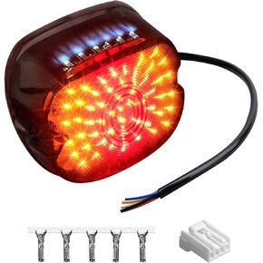 NTHREEAUTO Smoked LED Tail Light Brake Turn Signal Light Low Profile Taillights Compatible with Harley Road King, Sportster 883 1200, FXDL, FLST, Electra Road Glide, Dyna