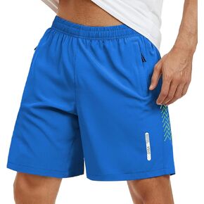 disi Men's Athletic Shorts Workout Gym 7 Inch Inseam Short Lightweight Quick Dry Running Sports Shorts with Zippper Pocket