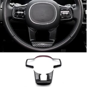 Carbon Fiber Pattern Style Steering Wheel Panel Frame Trim Cover Button Cover Molding Sticker Compatible with Kia Carnival KA4 Sorento MQ4 Accessories