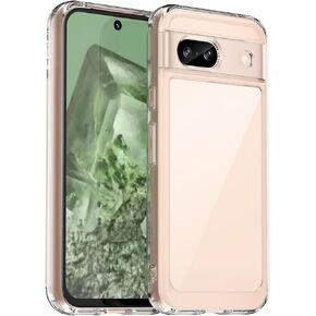 Hongxinyu Crystal Clear Case for Google Pixel 8a 2024,Slim Thin Soft TPU Bumper & Hard PC Back Shockproof Scratch Resistant Protective Phone Case (Transparent)