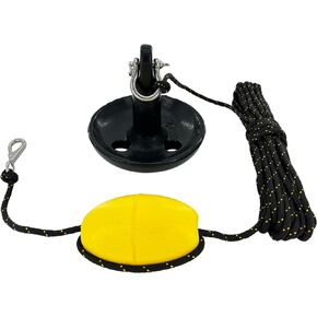 Marine Mushroom Anchor Kit 12 lb Black PE Coated Kayak Anchor Accessories with 50 ft Rope for Fishing Kayaks, Canoe, Jet Ski, SUP Paddle Board and Small Boats