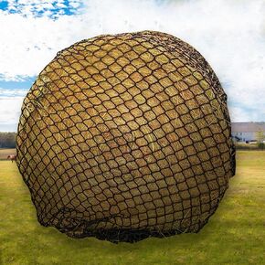 (4x5 Feet Round Bale Hay Net, Durable, Slow-Feeding Solution for Horses, Cattle, and Alpacas, Reduces Waste and Improves Digestion