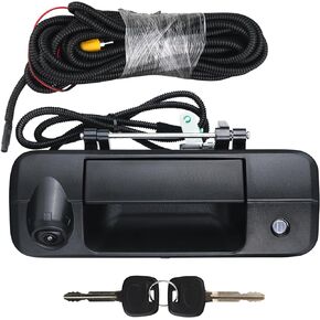 Backup Camera Tailgate Handle Rear View Camera Liftgate Latch Handle with Key Lock Cylinder Textured Black fit for 2007-2013 Toyota Tundra Replaces 69090-0C051 690900C051