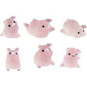 5Pcs Cute Pink Piggy Figures Car Dashboard Ornament Pig Figurine Ornament Resin Cute Pig Desktop Figurine Decoration DIY Crafts for Auto Home Office Desk Collectible Dolls