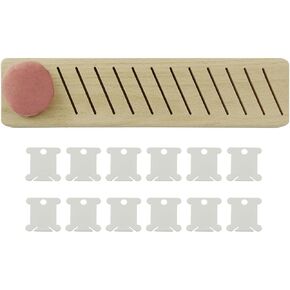 XGNG Bobbin Rack Embroidery Thread Storage Board Set for Embroidery Floss Beech Wood Floss Organizer