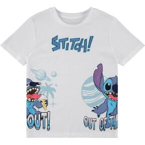 Boys Lilo and Stitch Tee - Boys Classic Lilo and Stitch Ohana Front and Back Patch T-Shirt