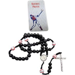 Westmon Works Baseball Rosary with Deluxe Bead Set with Saint Sebastian Charm and Prayer Card Catholic Sports Expressions Rosaries Series