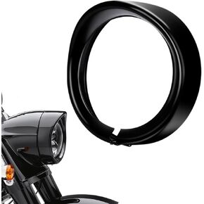 7inch Headlight Trim Ring Black Visor Type Motorcycle Trim Ring Compatible with Harley Street Glide Road King Electra Glide