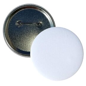 Plain white pinback button for DIY crafts - 58mm (approximately 2.25in) - MATTE