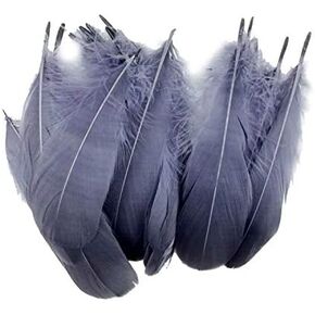 Colorful Goose Feathers, for DIY Craft Wedding Home Party Decorations 50pcs/Pack/ (4-7.8 inch) (Gray)