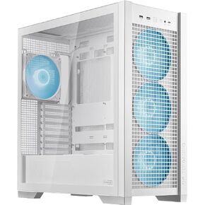 ASUS TUF Gaming GT302 ARGB White Edition ATX Mid-Tower Case Four 140x28mm ARGB Fans for Airflow & Static Pressure, Interchangeable Panel, Detachable top Panel, Hidden-Connector Motherboard Support