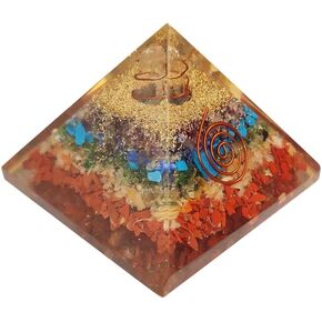 Sunghite, Lapis Lazuli, Aventurine and Jade Green Crystal Orgone Pyramid 60-70MM