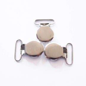 1" Pacifier Suspender Clips, Pacifier Clips with Plastic Teeth Insert to Protect Fabric Perfect for Crafts Making Pacifier Holders/Bib/Dummy/Toy Holder Clip Silver (50pcs)
