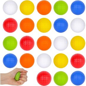 24 قطعة من كرات الجولف الإسفنجية من POPLAY، كرات جولف مضغوطة مقاس 1.6 بوصة، كرات إسفنجية جولف ملونة للاستخدام الداخلي والخارجي in Kuwait