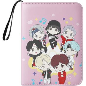 Kpop Photocard Binder Holder Sleeves K-pop Photo Card Album Book for BTS Photocard Binder 400 Cards 4-Pocket Leatherette Toploading Zip Binder in Kuwait
