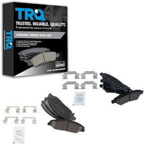 TRQ Front & Rear Ceramic Disc Brake Pad Kit for Cadillac CTS New