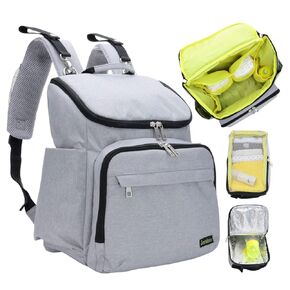 Diaper Backpack for Mom and Dad - Stylish Designer Diaper Bag for Women and Men, Boys and Girls - Baby Bookbag Includes Changing Pad, Large Roomy Pockets, Insulated Pouch - Great For Travel