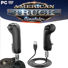 Obokidly USB Gearshift Knob Support G29 G920 G27 for Simracing Game Sim Rig ETS2&ATS Games Euro Truck Simulator Shifter (Blck-Gear Shift Shifter Knob)